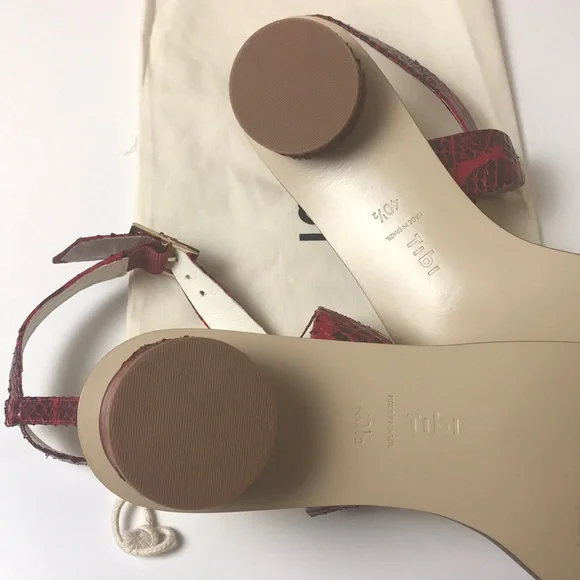 Tibi Red Snakeskin Sandals - Picture 5 of 5